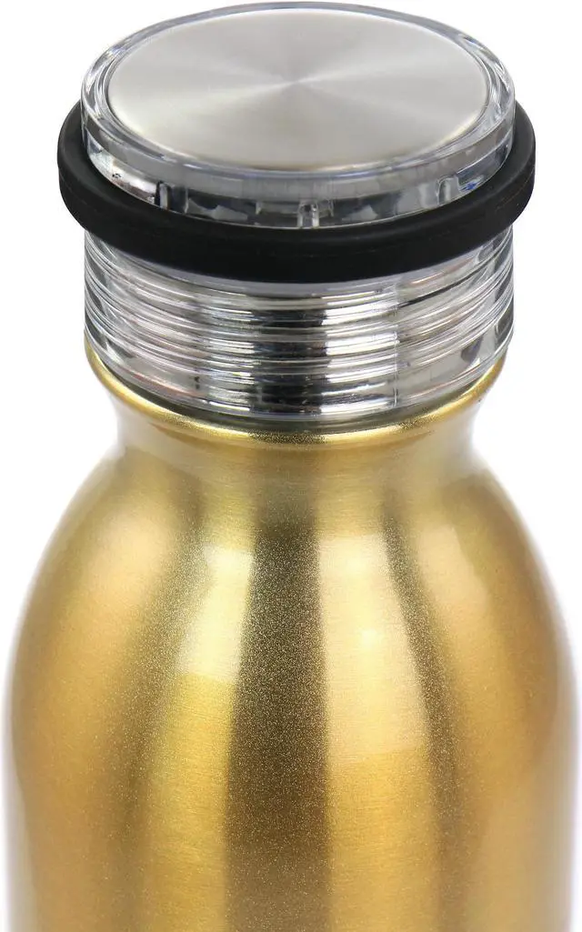 Alt view image 3 of 5 - WAO 20 Ounce Stainless Steel Insulated Thermal Bottle with Lid in Dark Gold