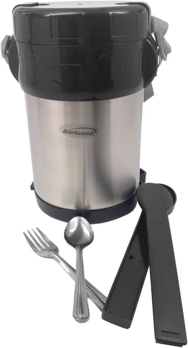Alt view image 6 of 9 - Brentwood  FTS-2000  Stainless Steel  2.0 Liter Vacuum Flask with Food Compartment