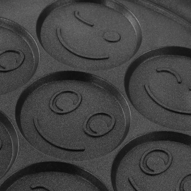 Alt view image 5 of 9 - MegaChef Happy Face Emoji 10.5 Inch Aluminum Nonstick Pancake Maker Pan with Cool Touch Handle