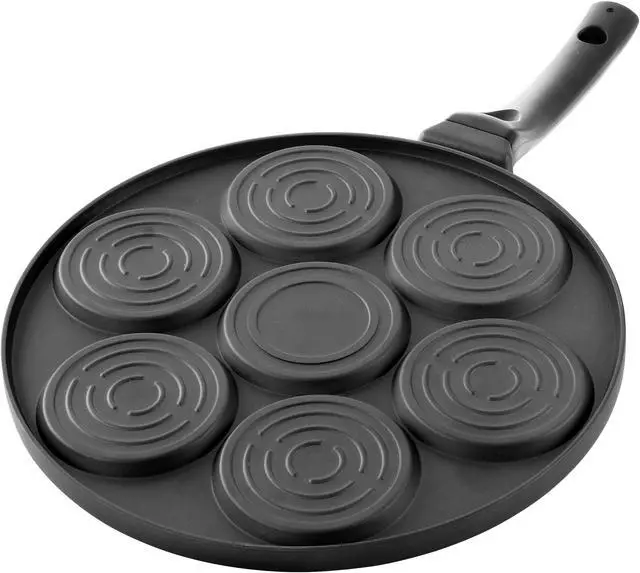 Alt view image 4 of 9 - MegaChef Happy Face Emoji 10.5 Inch Aluminum Nonstick Pancake Maker Pan with Cool Touch Handle