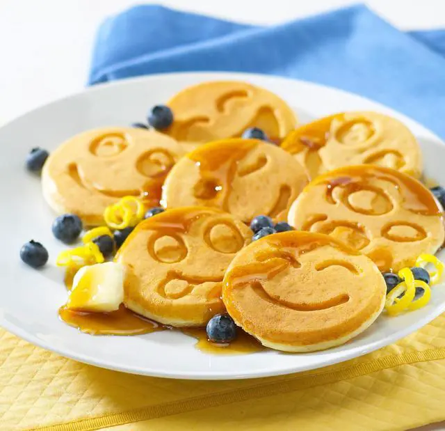 Alt view image 7 of 9 - MegaChef Happy Face Emoji 10.5 Inch Aluminum Nonstick Pancake Maker Pan with Cool Touch Handle