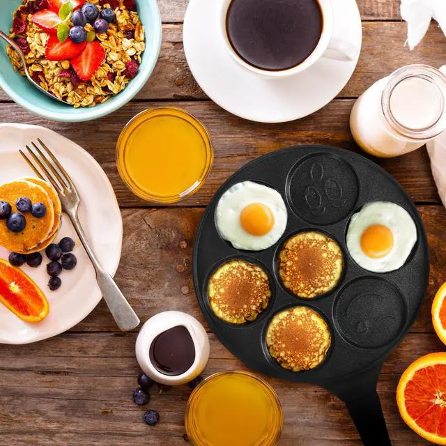 Alt view image 8 of 9 - MegaChef Happy Face Emoji 10.5 Inch Aluminum Nonstick Pancake Maker Pan with Cool Touch Handle