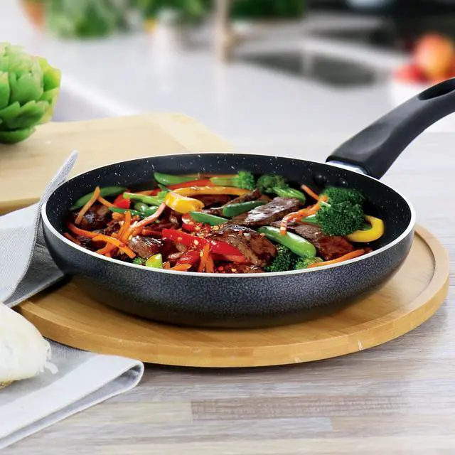 Alt view image 6 of 6 - Oster 9.4 in. Nonstick Aluminum Frying Pan in Graphite Grey