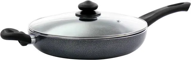 Main image of Oster Pallermo 3.5 Quart Aluminum Nonstick Saute Pan in Charcoal with Lid