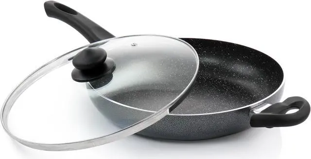 Alt view image 2 of 7 - Oster Pallermo 3.5 Quart Aluminum Nonstick Saute Pan in Charcoal with Lid