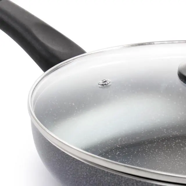 Alt view image 6 of 7 - Oster Pallermo 3.5 Quart Aluminum Nonstick Saute Pan in Charcoal with Lid