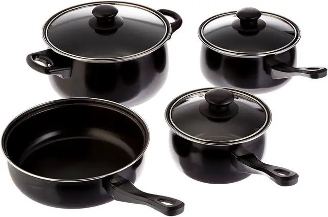 Alt view image 7 of 12 - Gibson 83681.07 7 Piece Chef Du Jour Cookware Set, Black