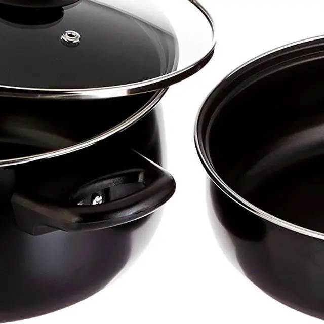 Alt view image 8 of 12 - Gibson 83681.07 7 Piece Chef Du Jour Cookware Set, Black