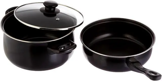 Alt view image 11 of 12 - Gibson 83681.07 7 Piece Chef Du Jour Cookware Set, Black