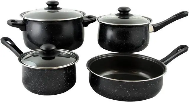 Alt view image 2 of 7 - Gibson Home Casselman 7 piece Cookware Set in Black with Bakelite Handle