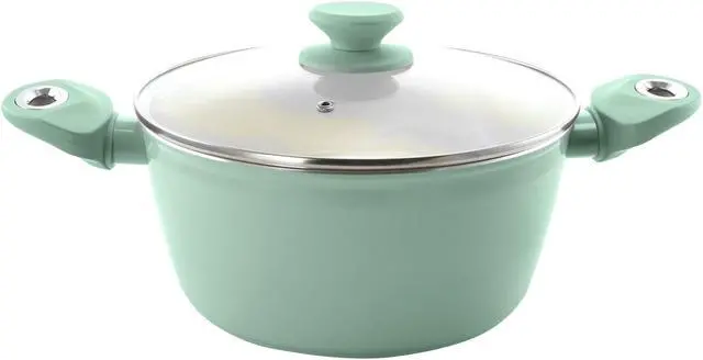 Alt view image 4 of 9 - Gibson 123880.07 7 Piece Forged Aluminum Glossy Pastel Cookware Set