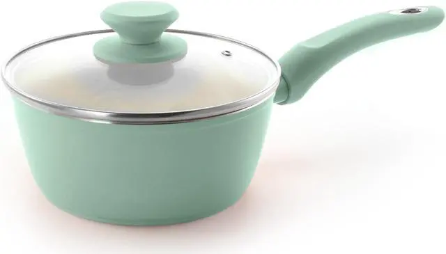 Alt view image 6 of 9 - Gibson 123880.07 7 Piece Forged Aluminum Glossy Pastel Cookware Set