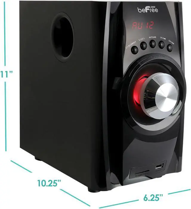 Alt view image 12 of 16 - Befree Sound BFS-410 5.1 Channel Surround Sound Bluetooth Speaker System, Red