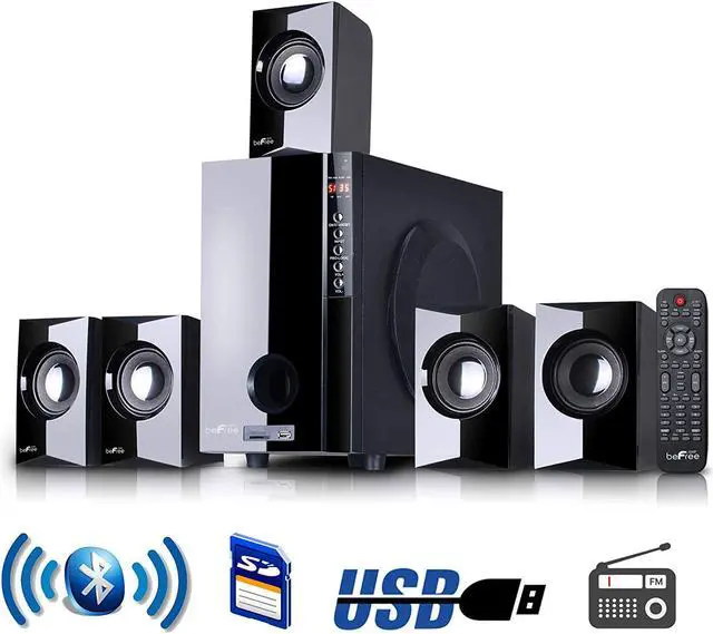 Alt view image 7 of 13 - beFree Sound BFS-430 5.1 Channel Bluetooth Surround Sound Speaker System in Black