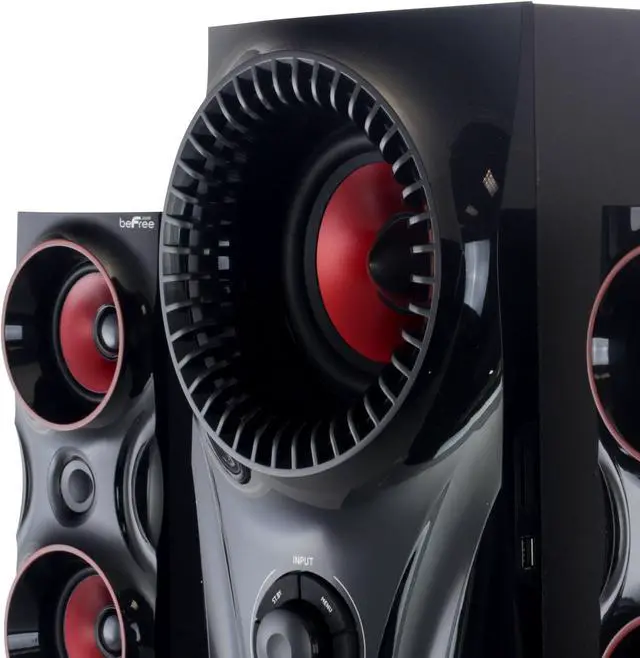 Alt view image 9 of 14 - beFree Sound 2.1 Channel Surround Sound Bluetooth Speaker System in Red - BFS-99X