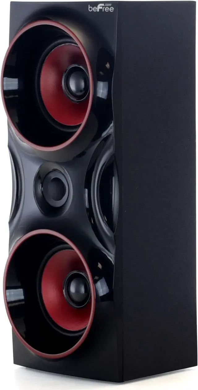 Alt view image 13 of 14 - beFree Sound 2.1 Channel Surround Sound Bluetooth Speaker System in Red - BFS-99X