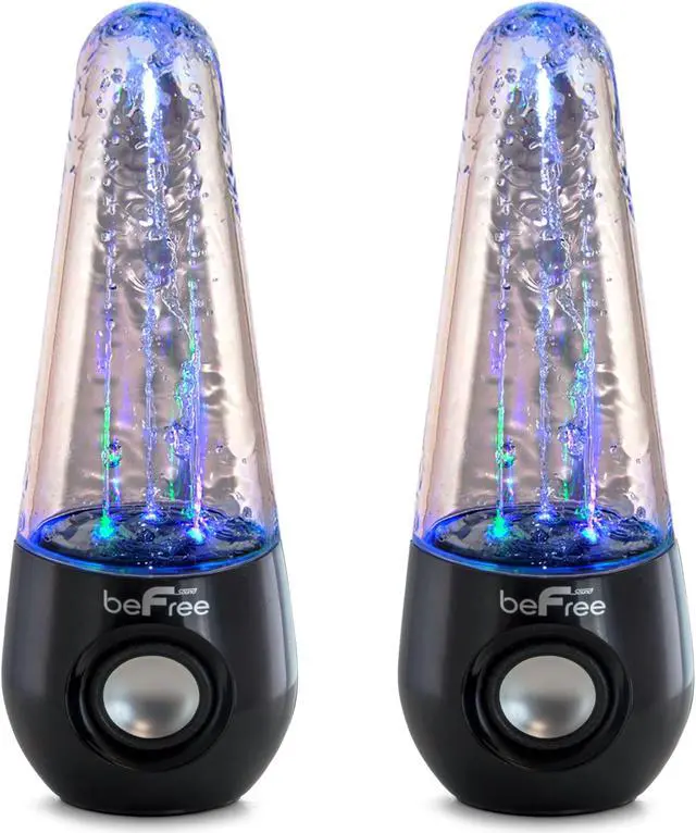 Alt view image 4 of 10 - beFree Sound Bluetooth LED Dancing Water Multimedia Speakers - Black