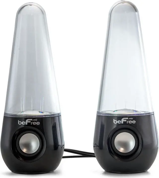 Alt view image 8 of 10 - beFree Sound Bluetooth LED Dancing Water Multimedia Speakers - Black