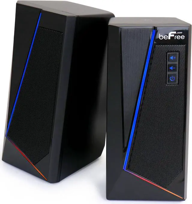 Alt view image 2 of 9 - beFree Sound 2.0 Computer Gaming Speakers with LED RGB Lights