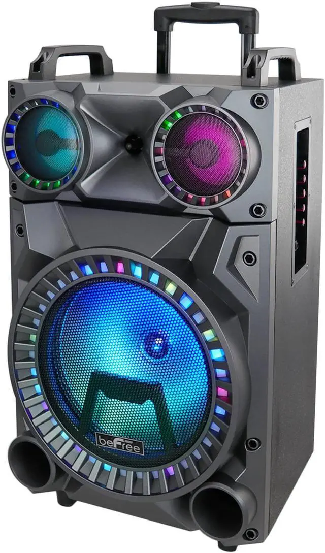 Alt view image 6 of 12 - BeFree Sound BFS-555X 12 in. Rechargeable Bluetooth Portable Party Speaker with Party Lights, FM Radio & USB & TF Inputs