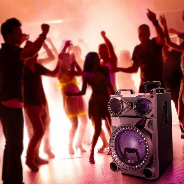 Alt view image 10 of 12 - BeFree Sound BFS-555X 12 in. Rechargeable Bluetooth Portable Party Speaker with Party Lights, FM Radio & USB & TF Inputs