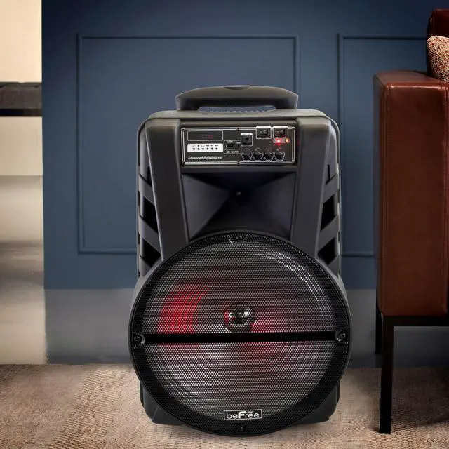 Alt view image 7 of 10 - beFree Sound 15 Inch Bluetooth Portable Rechargeable Party Speaker with LED Lights