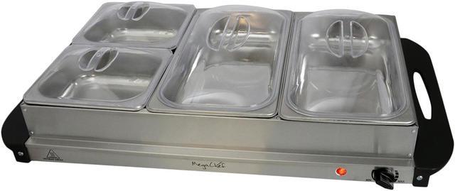 Alt view image 9 of 10 - MegaChef MC-9003B Buffet Server & Food Warmer With 3 Removable Sectional Trays, Heated Warming Tray and Removable Tray Frame