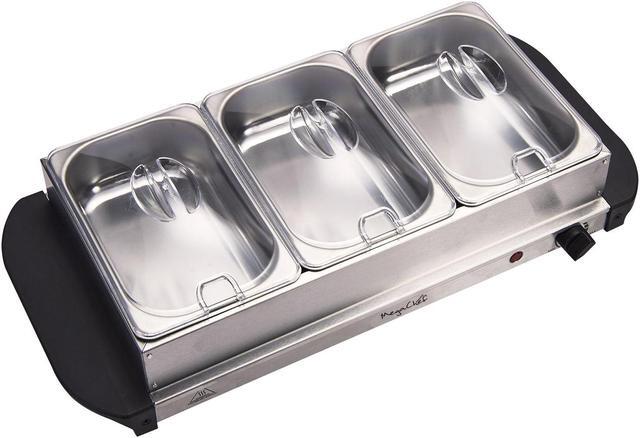 Alt view image 10 of 10 - MegaChef MC-9003B Buffet Server & Food Warmer With 3 Removable Sectional Trays, Heated Warming Tray and Removable Tray Frame