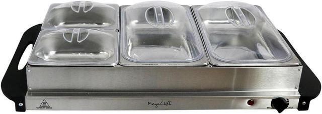 Alt view image 8 of 10 - MegaChef MC-9003B Buffet Server & Food Warmer With 3 Removable Sectional Trays, Heated Warming Tray and Removable Tray Frame