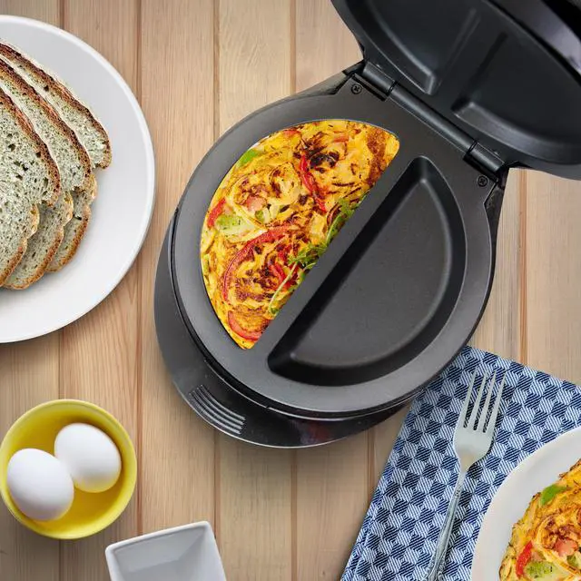 Alt view image 5 of 6 - New Electric Non-Stick double omelette maker white.
