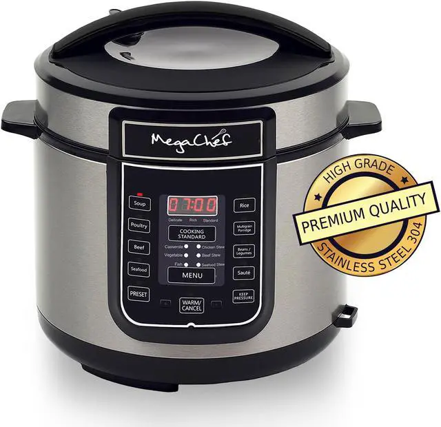 Alt view image 7 of 8 - MEGACHEF MCPR100A Quart Digital Pressure Cooker with 14 Pre-set Multi Function