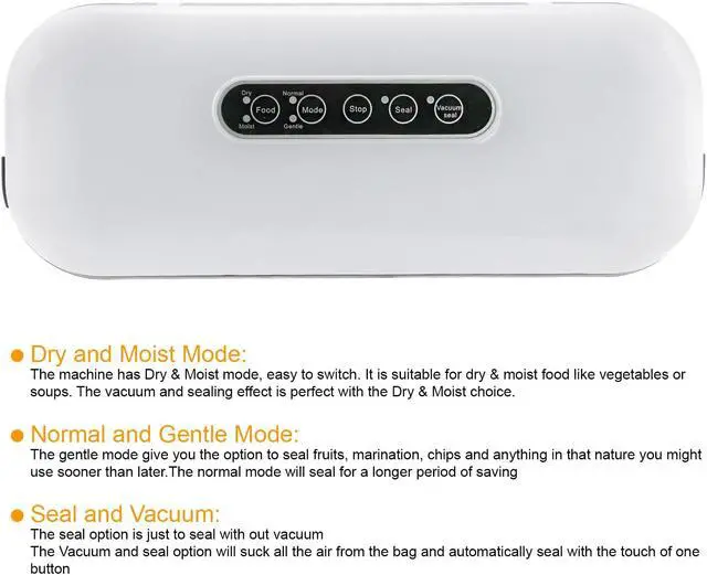 Alt view image 3 of 9 - MegaChef Home Vacuum Sealer and Food Preserver with Extra Bags