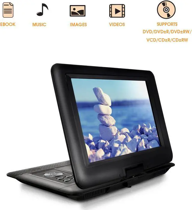 Alt view image 2 of 8 - Trexonic 14.1 Inch Portable DVD Player with Swivel TFT-LCD Screen and USB,SD,AV Inputs