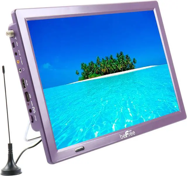 Main image of beFree Sound Portable Rechargeable 14 Inch LED TV with HDMI, SD/MMC, USB, VGA, AV In/Out and Built-in Digital Tuner in Purple