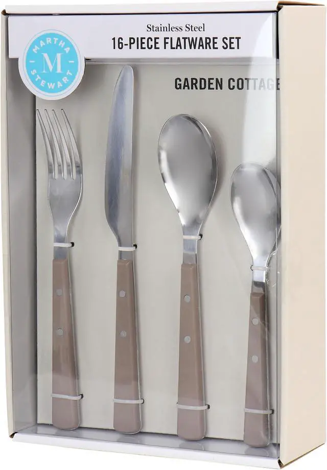 Martha Stewart Garden Cottage 16 Piece Stainless Steel Flatware