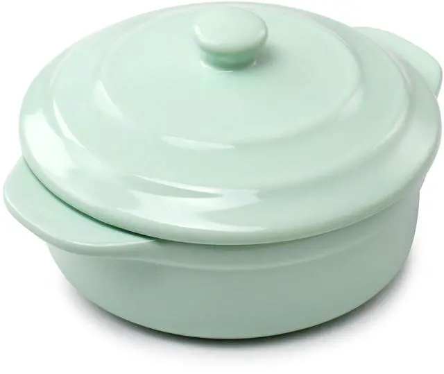 Alt view image 2 of 6 - Martha Stewart Stoneware Round Mini Casserole with Lid in Mint