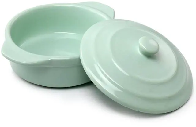 Alt view image 3 of 6 - Martha Stewart Stoneware Round Mini Casserole with Lid in Mint