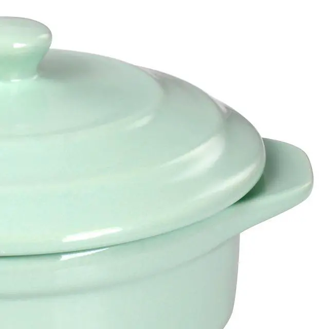 Alt view image 4 of 6 - Martha Stewart Stoneware Round Mini Casserole with Lid in Mint