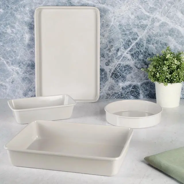 Alt view image 6 of 6 - Martha Stewart Everyday Color Bake 4 Piece Nonstick Carbon Steel Bakeware Set in Linen