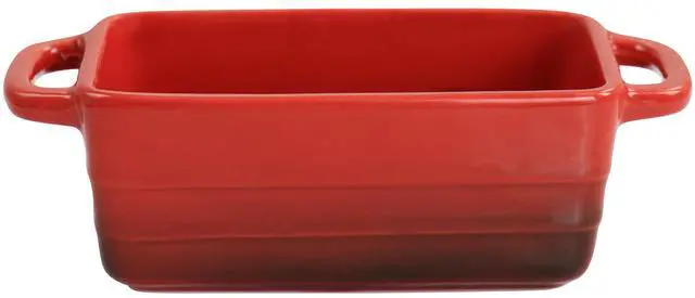 Alt view image 2 of 7 - Crock Pot Appleton 6 Piece 12 Ounce Stoneware Mini Loaf Pan Baker Set in Gradient Red