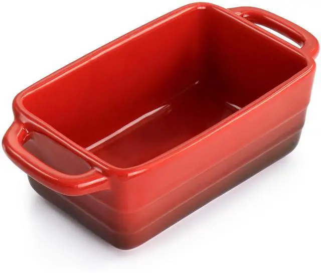 Alt view image 3 of 7 - Crock Pot Appleton 6 Piece 12 Ounce Stoneware Mini Loaf Pan Baker Set in Gradient Red
