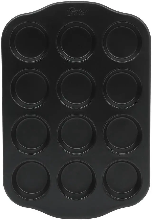 Alt view image 3 of 4 - Oster Teston Platinum Collection 12-Cup Nonstick Carbon Steel Muffin Pan in Matte Black