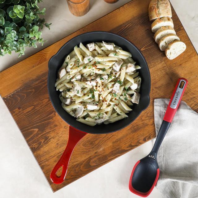 Alt view image 6 of 6 - Crock-Pot Artisan 8 Inch Enameled Cast Iron Round Skillet in Gradient Red