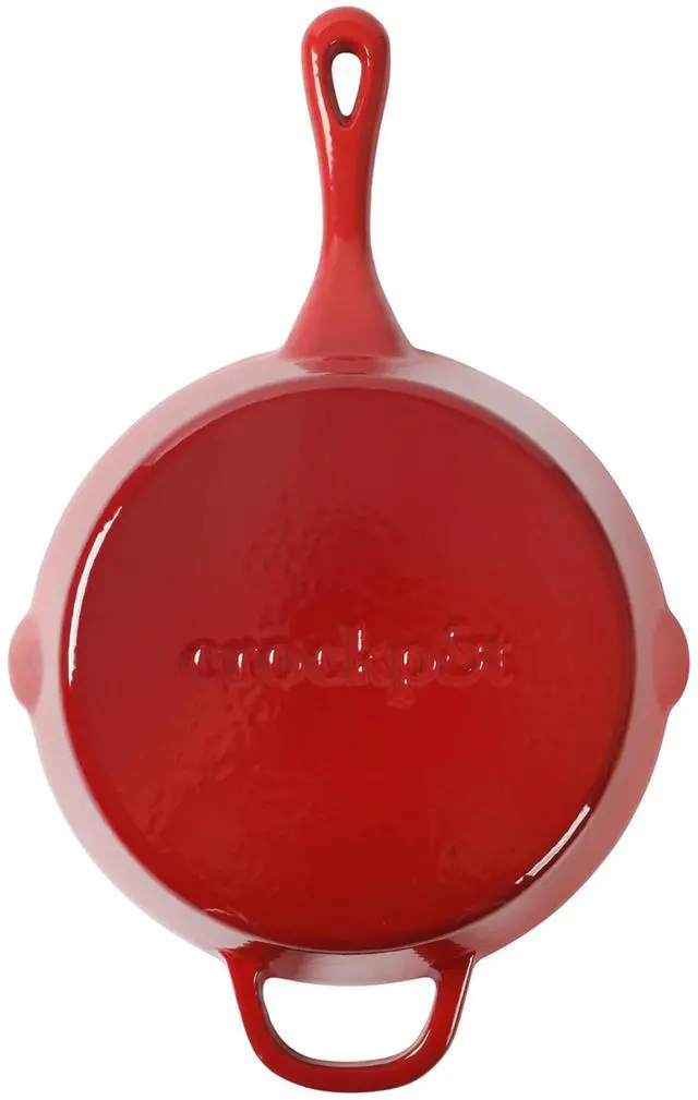 Alt view image 3 of 6 - Crock-Pot Artisan 10 Inch Enameled Cast Iron Round Skillet in Gradient Red