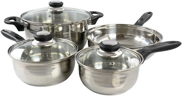 Main image of Gibson Home Lybra 7 Piece Two Tone Polished Stainless Steel Cookware Set