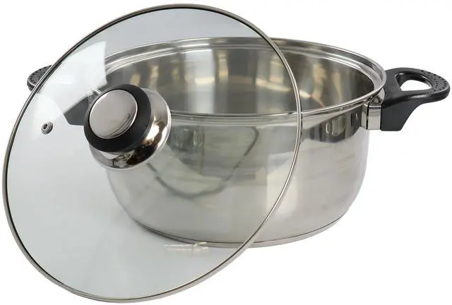 Alt view image 2 of 6 - Gibson Home Lybra 7 Piece Two Tone Polished Stainless Steel Cookware Set