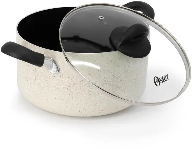 Alt view image 2 of 5 - Oster Clairborne 6 Quart Aluminum Nonstick Dutch Oven with Lid in Sand