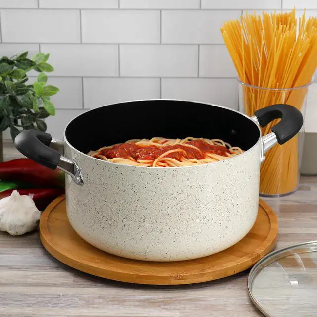 Alt view image 5 of 5 - Oster Clairborne 6 Quart Aluminum Nonstick Dutch Oven with Lid in Sand