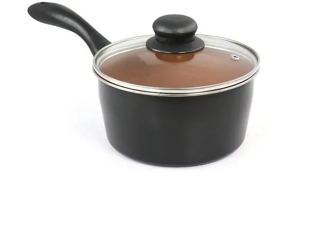 Alt view image 4 of 7 - Gibson Home Armada 7 Piece Carbon Steel Nonstick Cookware Set in Black and Copper