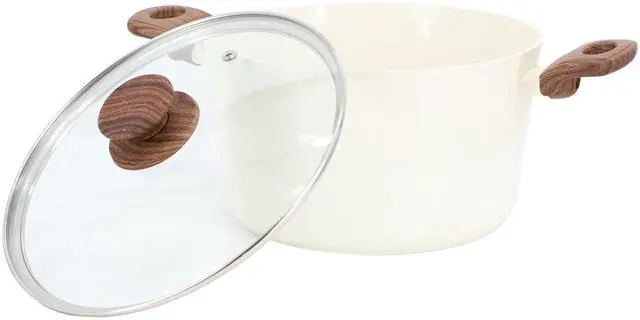 Alt view image 2 of 5 - Oster Amberg Choice 4.7 Quart Cermic Nonstick Aluminum Dutch Oven with Lid in Linen